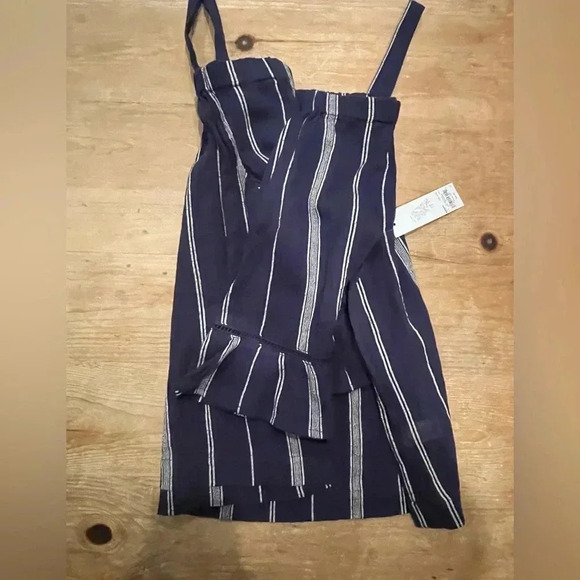 Nwt Sonoma belle eyelet sleeve Blue White Striped Top Size L Boho Western - Picture 2 of 6